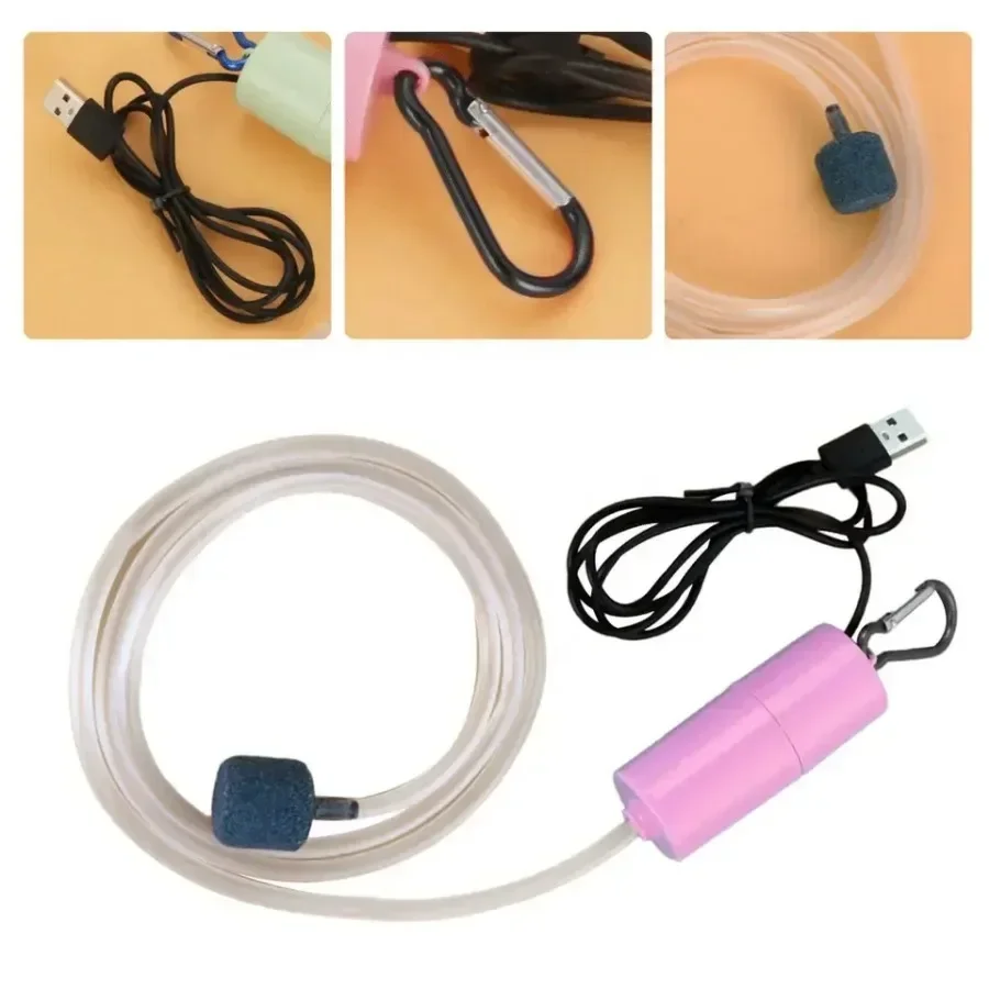 Aquarium Oxygen Air Pump USB Small Oxygenator for Fish Silent Air Compressor Mini Aerator Portable Fish Accessories