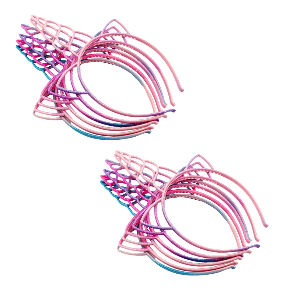 

18 шт., обруч для волос с единорогом, градиент цвета, легкая забавная повязка для волос для детей, головной убор для девочек, вечерние, праздничные, выступления