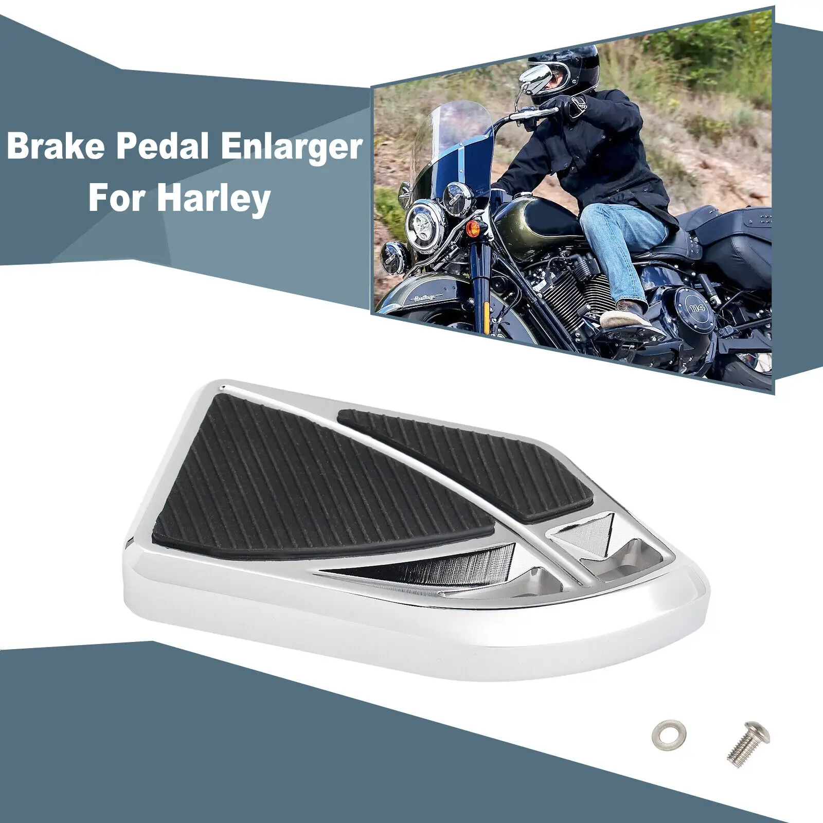 

Large Brake Pedal Pad For Harley Touring/Trike 80+,86-17 Softail,12-16 FLD Dyna