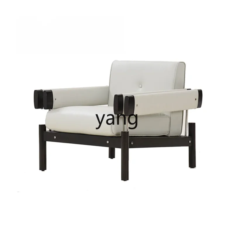 yjq New Chinese Simple Solid Wood Armrest Leisure Chair Nordic Lobby Negotiation Chair