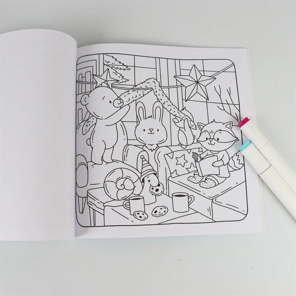 Christmsa Coloring Book CUTE&COZY Coloring Book For Adults And Teens Featuring Adorable Creepy Creatures for Halloween Gifts