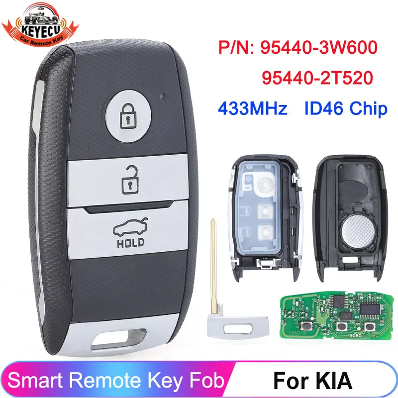 KEYECU 95440-3W600 95440-2T520 For KIA Picanto Optima Morning Sorento Sportage 2014 2015 2016 Key Remote 433MHz ID46 Smart Fob