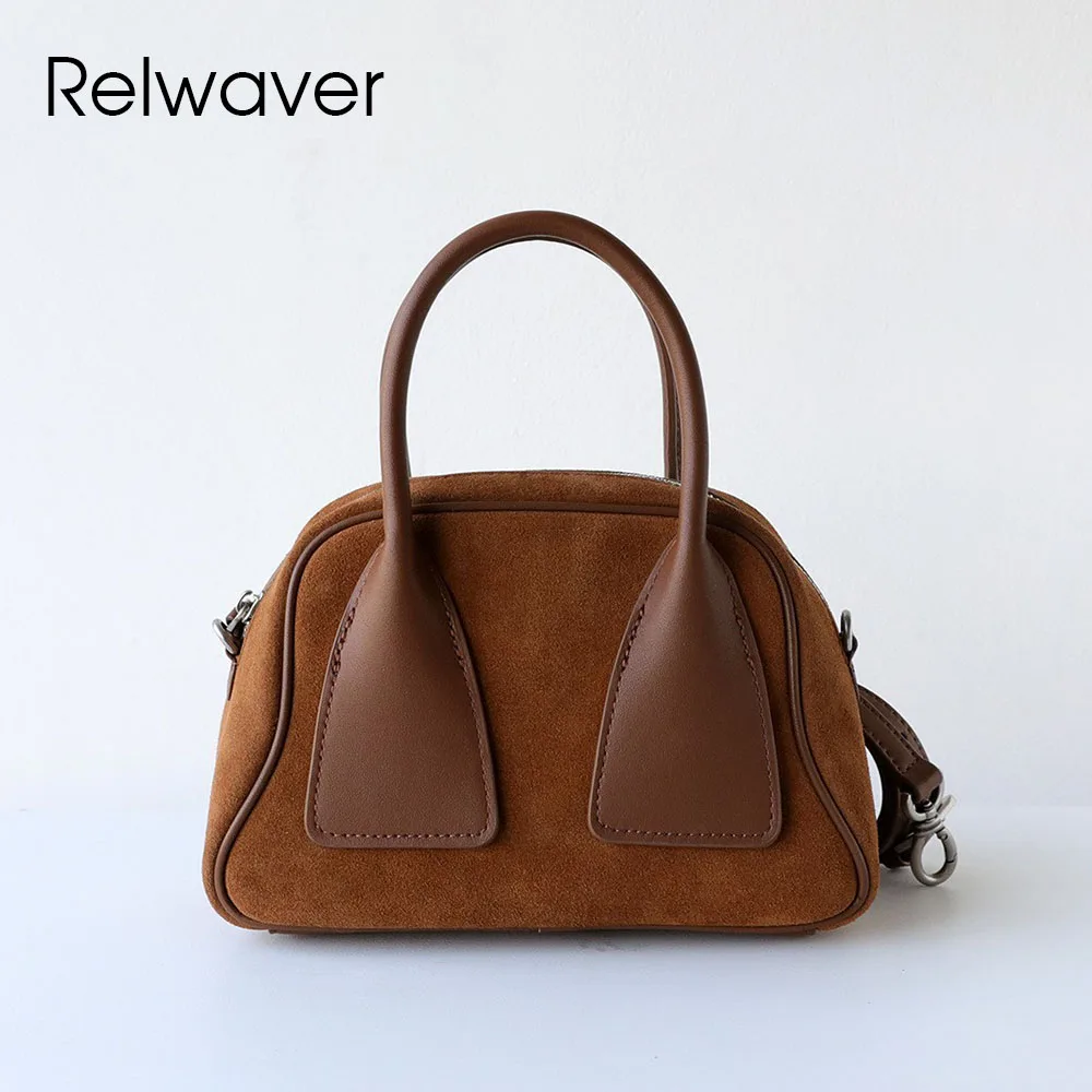 حقيبة يد صغيرة من جلد البقر من Relwaver حقيبة كتف عصرية لربيع وصيف 2026 حقيبة كروس متعددة الاستخدامات حقيبة بولينج أنيقة حقيبة حفلات