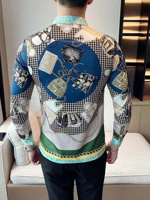 

European Station Autumn New Men's Fashion Shirt Loose Fit PU Leather Long Sleeve Thickened Vest for Middle-Aged And Elderly