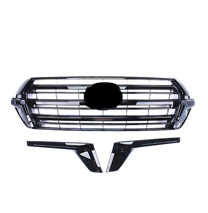 Car Front Grille Racing  Grill Gloss Black For Toyota Land Cruiser 2016-2021 upgrade to black warrior