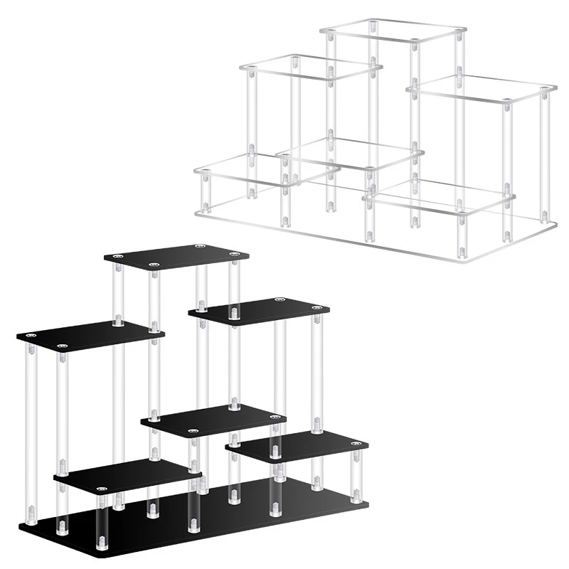 6-Tier Acrylic Display Stand for Funko Figures Cupcake Dessert, Perfume Organizers Storage,Desktop Display Riser for Decoration