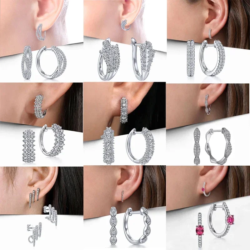 2024 New Copper Inlaid Zircon Women's Earrings, Personalized Silver Fashion High end Original Design Jewelry Wholesale