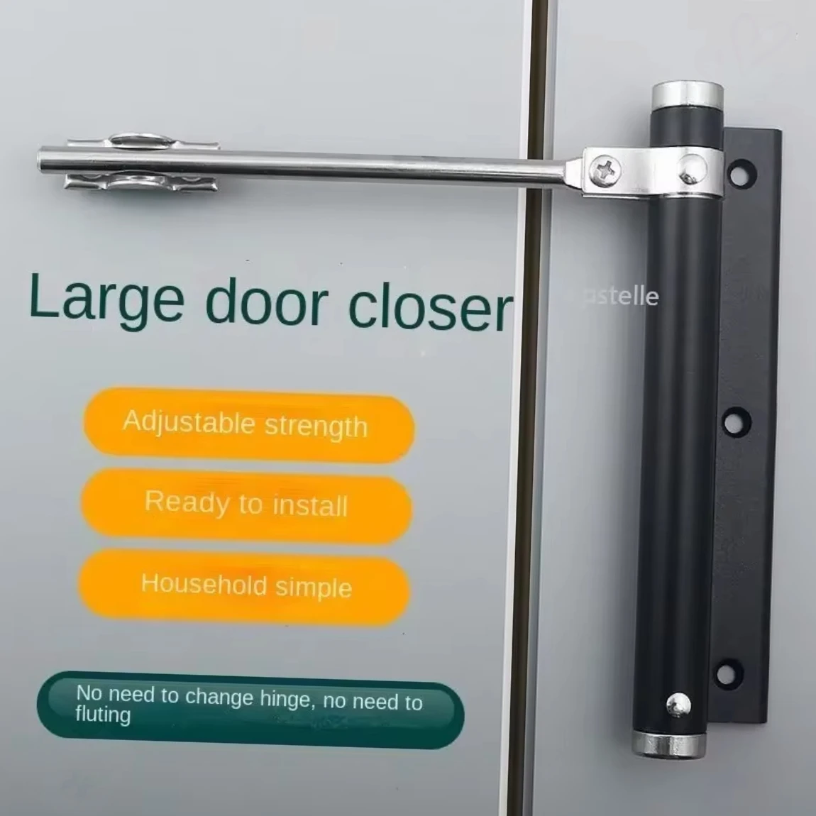 Automatic Door Closer Household Large Door Closer Simple Spring Mute Rebound Light Closer Invisible Door Hinge