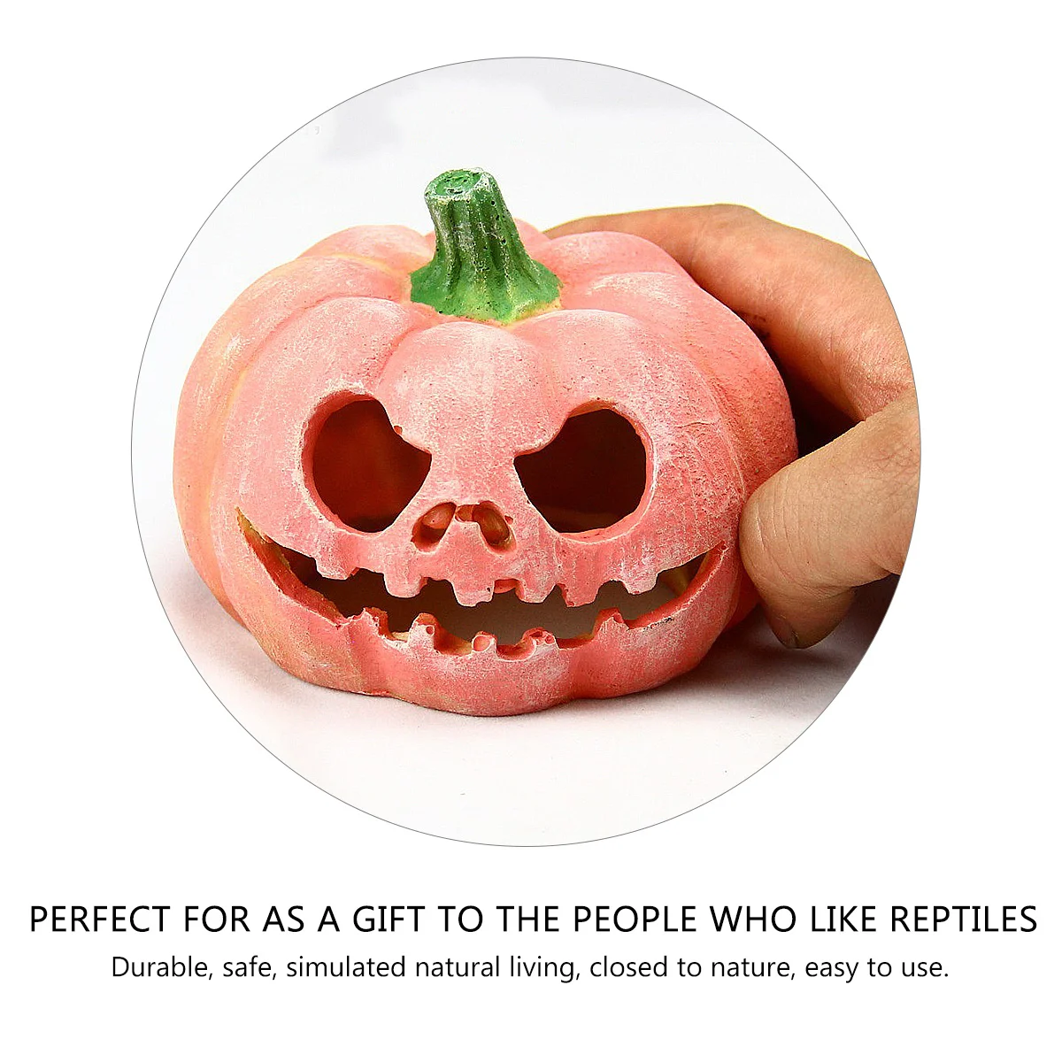 قسط اليقطين نمط الراتنج الزواحف مخبأ ديكور حديقة واقعية سهلة الاستخدام الزواحف إخفاء عش للسحالي الثعابين