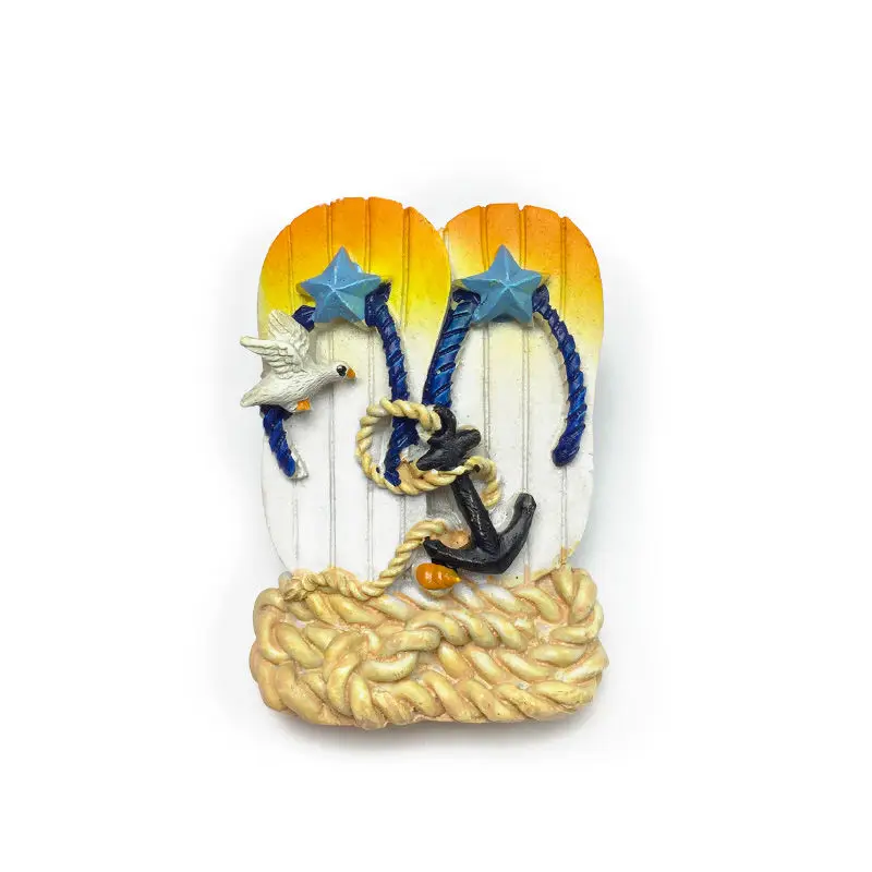USA Hawaii Beach Flip Flops 3D Resin Fridge Magnet, Cute Magnets for Fridge, Home Decor Items, Souvenir Refrigerator Magnets