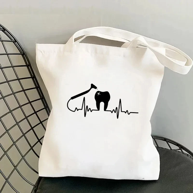 دي مينا كون ديينتيس y dentista الفقرة niabolsa de hombro de modadivertidabolsa de compras portátil de gran capac البيئية