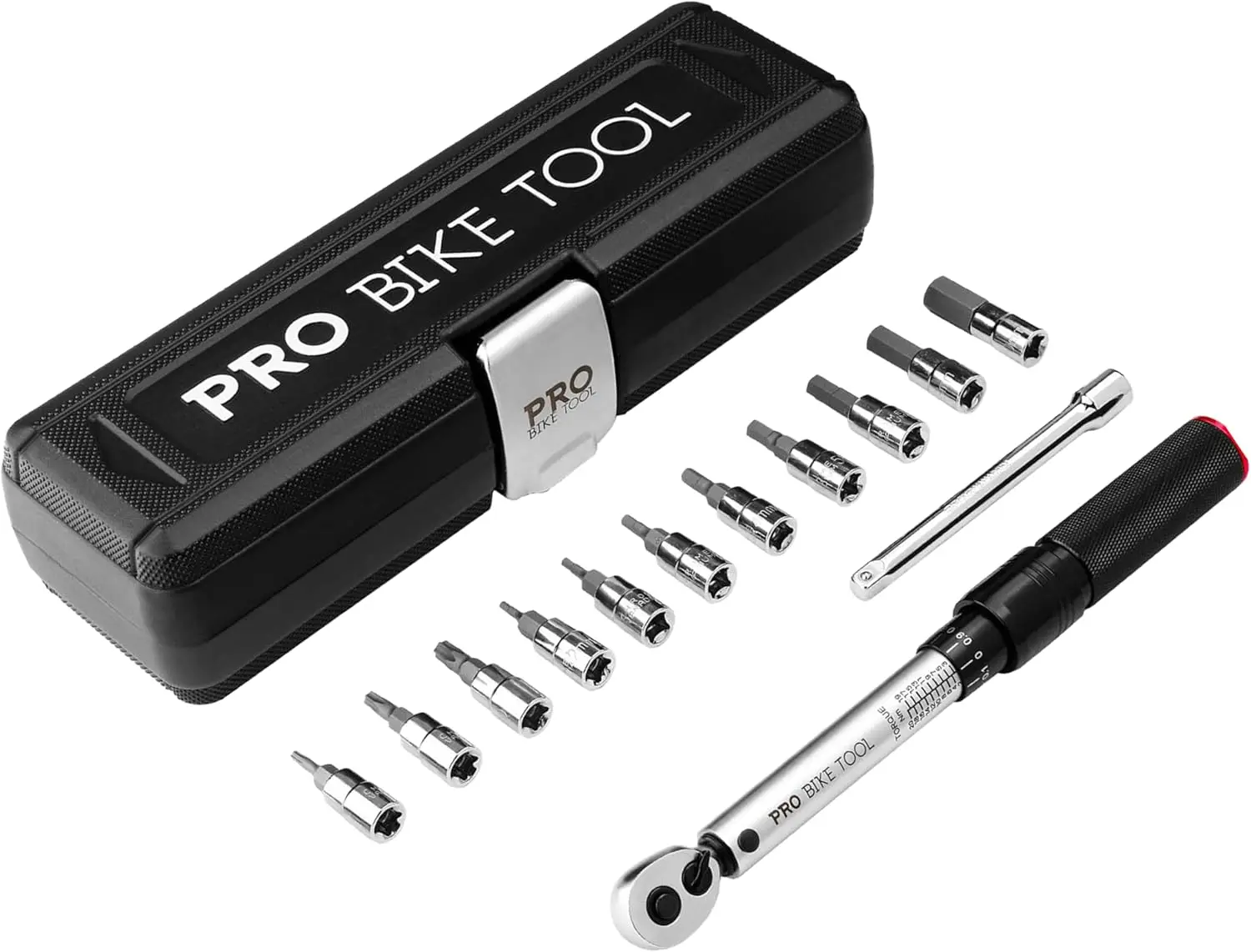 

Adjustable Torque Wrench Set for Bikes - High-Precision 1/4 Inch with 2-20 Nm Range, Includes Hex and Torx Bits in Storage Case