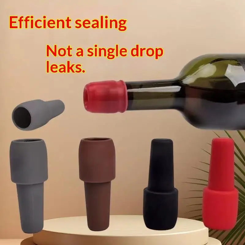(BF06)10PC Wine Stoppers Flexible Silicone Beverage Bottle Sealer Portable Wine Beer Glass Bottle Sealers Vacuum Keep Fresh Plug