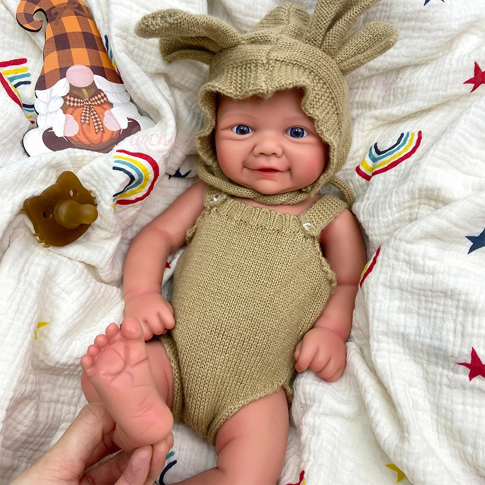 43cmの愛らしいヴィヴィアン、フルソフトシリコン製の女の子/男の子用リボーンドール、リアルなディテール、洗える新生児人形、誕生日プレゼントに最適