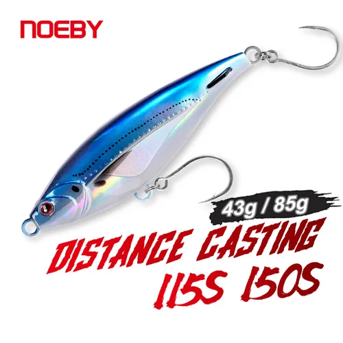Noeby-señuelo de pesca Stickbait hundido, 115mm, 43g, 150mm, 85g, señuelo tipo lápiz de fundición larga, cebo Artificial para Señuelos de Pesca de agua salada