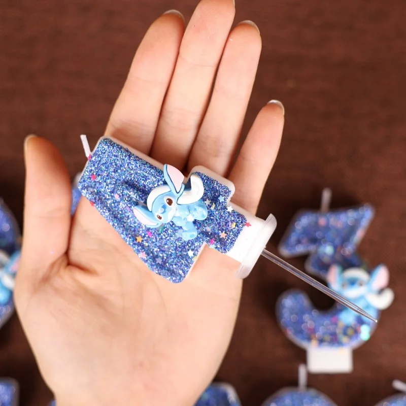 كارتون ستيتش 0-9 شمعة رقمية مصنوعة يدويًا لتزيين حفلات أعياد الميلاد