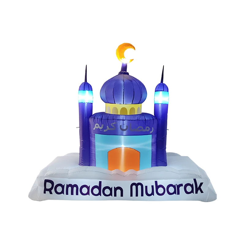 

7FT Inflatable Ramadan Crescent Moon Decorations,Blow Up Islamic Eid Decor Muslim Holiday Outdoor Toys for Fasting Introspection