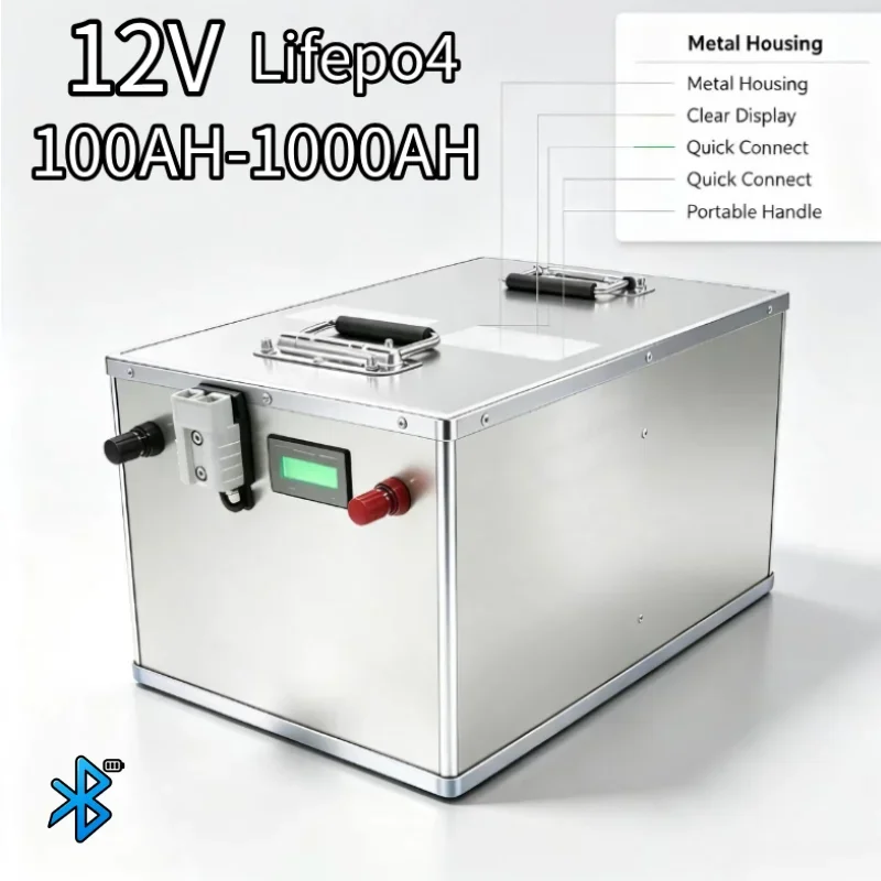 Grade A Cell 12.8V Lithium Iron Phosphate Battery 100Ah 1100Ah Deep Cycle Rechargeable Power Pack For Solar RV Marine Boat And O