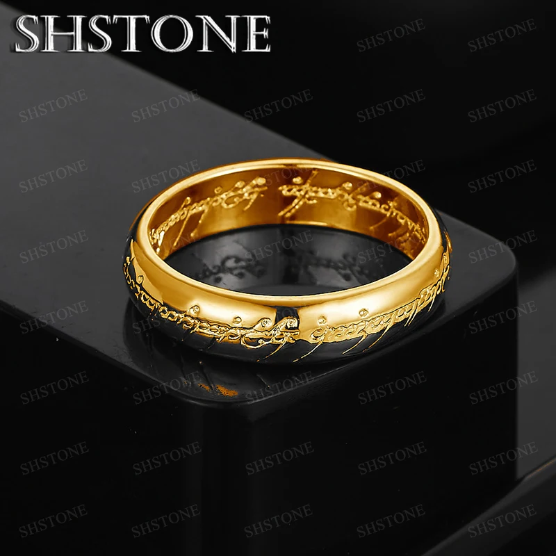 High Quality 18k Gold Letter Circular Ring Women Engagement Wedding Birthday Party Fashion Simple Jewelry Men Christmas Gift