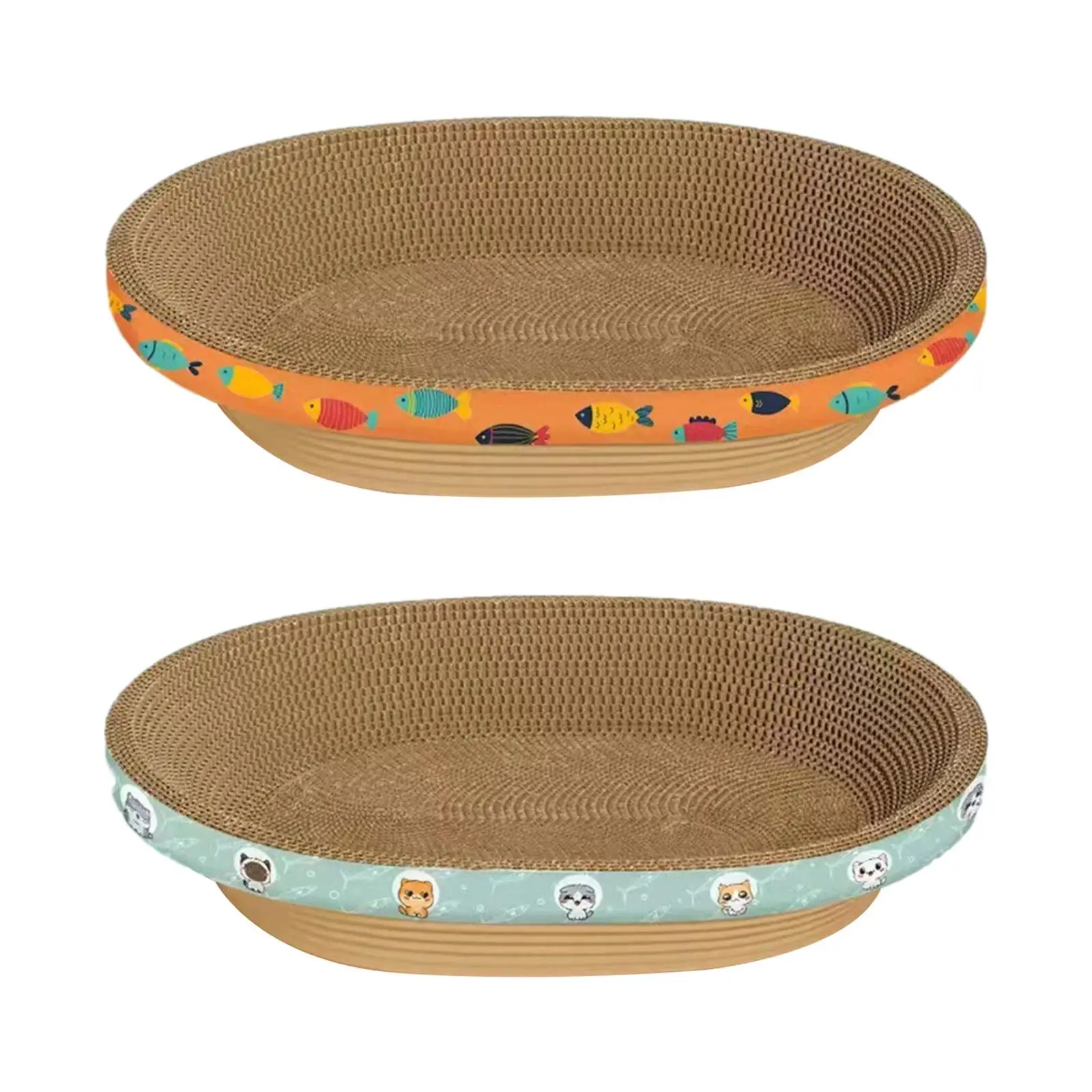 

Cardboard Cat Scratcher Bed Furniture Protector Bowl for Indoor Cats Training