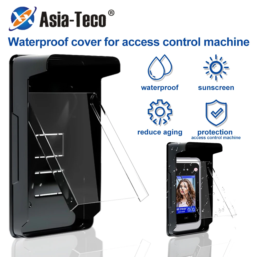 Outdoor Waterproof Cover Rain Proof Shell with Transparent Panel for Access Control System Biometric Face Recognition Machines