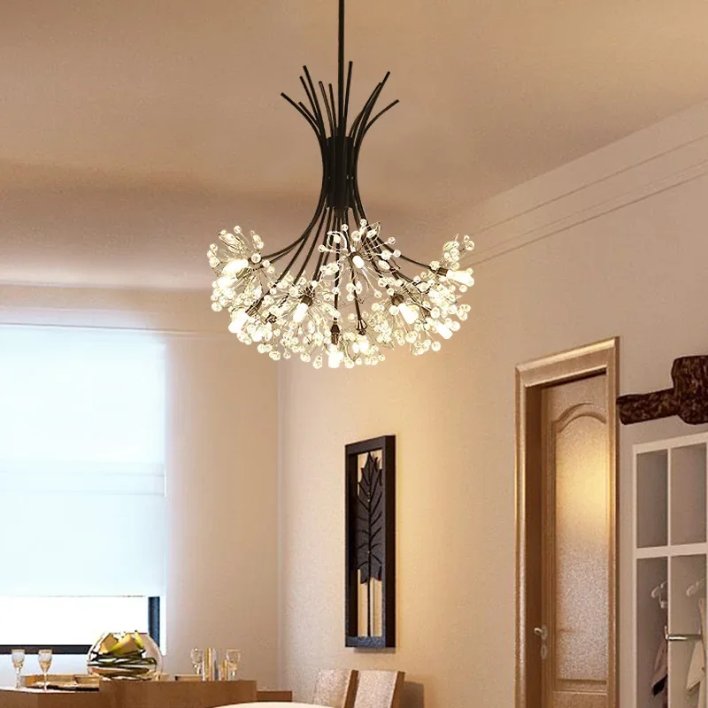 European and American postmodern dandelion crystal creative bar counter bedroom living room dining room Pendant Lights