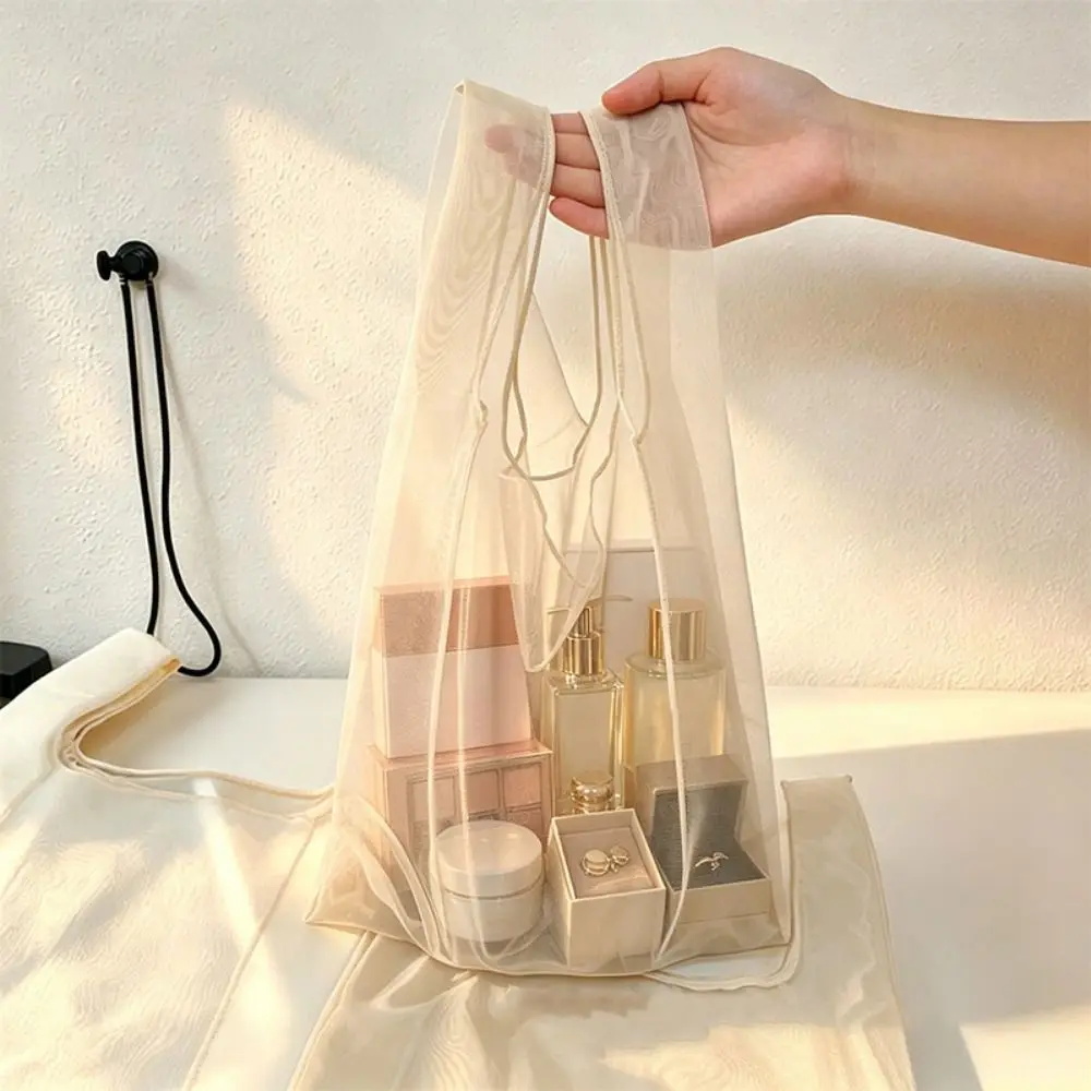 Creative Organza Tote Bag Multicolor Gauze Shopping Bag Large Capacity Storage Bag Shopping