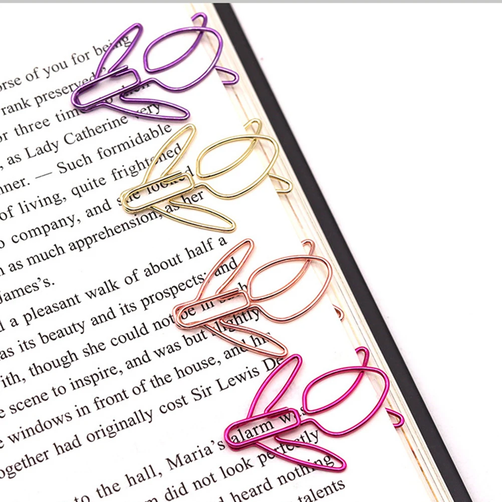 

40pcs Tulip Shaped Paper Clips Creative Flower Design Metal Note Holders Decorative Bookmarks Document Clamps Small Office