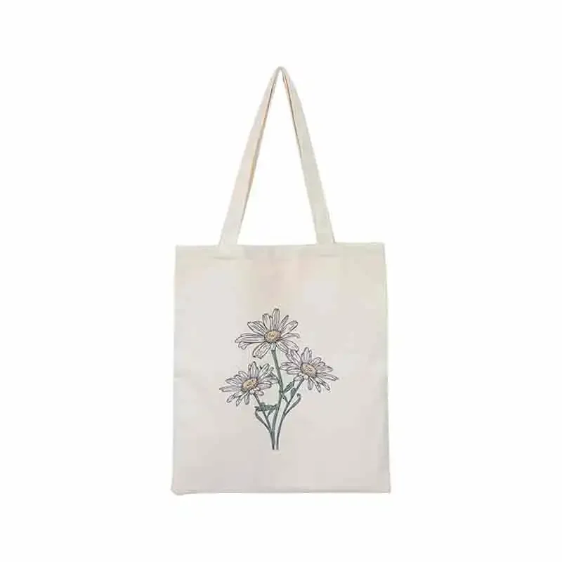 STR4 Canvas Floral Botanical Tote Bag for Women Teacher