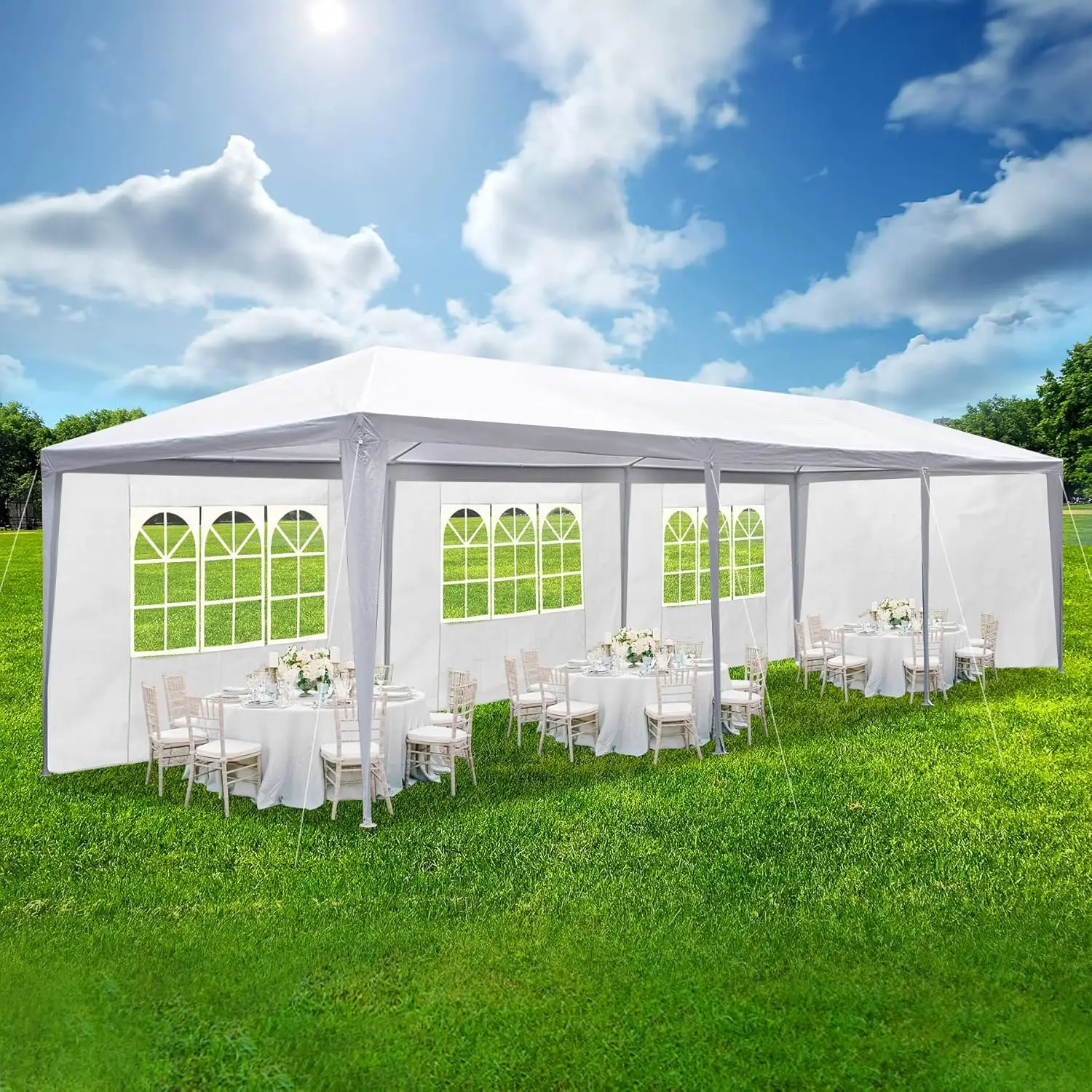 10' x 30' Outdoor Waterproof Gazebo Canopy Tent with Removable Sidewalls and Windows Heavy Duty Tent for Party, Customized