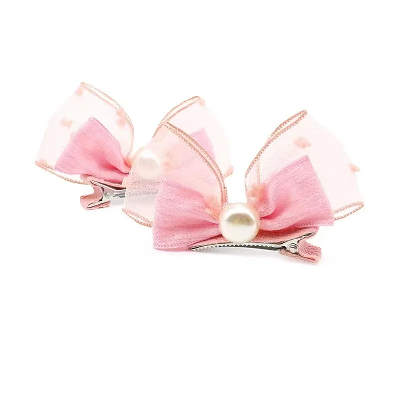 Cute Dog Hair Clips Bows Faux Pearl Head Decoration for Pets Cat Puppy Hairpins Decor Grooming Accessoires