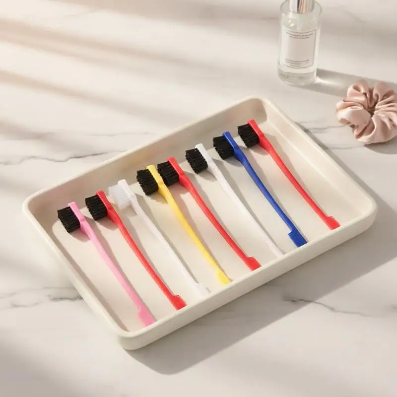 10PCS Double Sided Hair Edge Control Brushes Multifunctional For Smooth Styling Eyebrow And Hair Care Tools