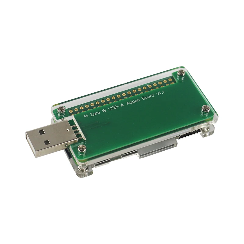 Adaptador USB Raspberry Pi Zero, placa de expansión USB BadUSB Addon para Raspberry Pi Zero y Zero W WH 1,3 con estuche acrílico