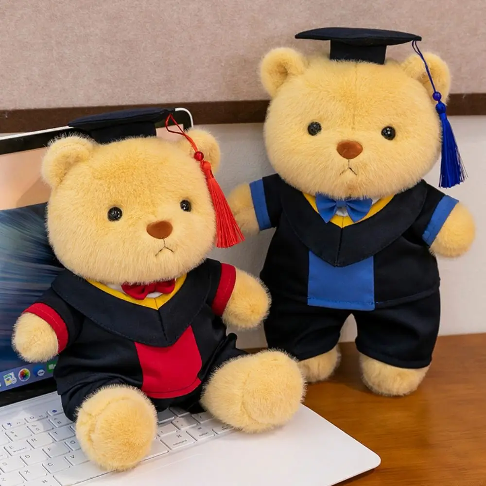 Casacos removíveis médico boné graduação urso boneca com chapéu médico uniforme doutor despedida de solteiro urso brinquedo de pelúcia boneca macia