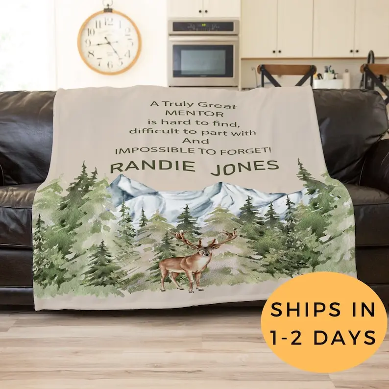 

Mentor Personalized Blanket, Thank You Mentor, Gift For Mentor, Mentor Teacher Gift, Customized Blanket, Reitrement Blanket, Men