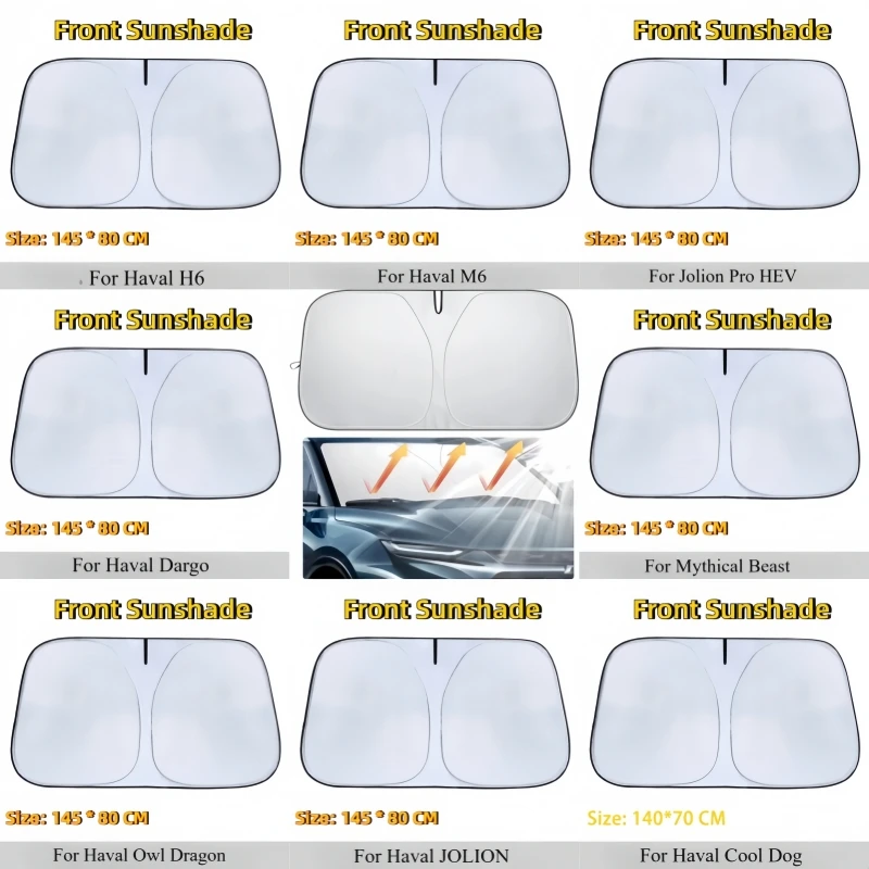 Car Windshield Sunshades Sun Visors Covers Front Window Sunscreen Protector Parasol Fit For Haval M6 H6 JOLION DARGO Beast