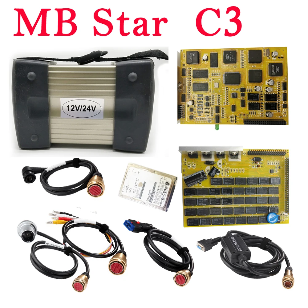 V06/2023 MB STAR C3 scanner with software hard disk SDconnet C3 scanner forBenz car MB truck scan diagnostic HHT-win DAS coding