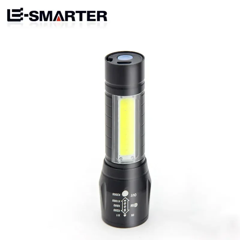 ESMARTER Outdoor Flashlight Built-in Lithium Battery Strong Lighting Tool Small Mobile Lighting Tools Suitable for Night Fishing