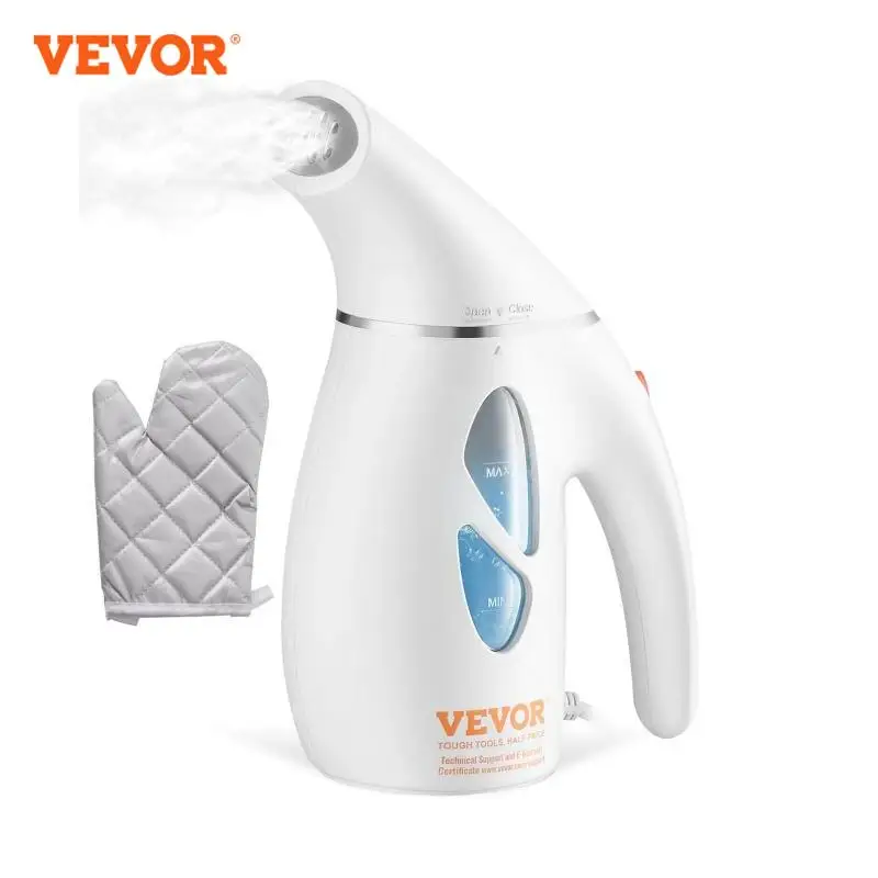 VEVOR Tragbare Dampfglätter Dampfbügler 900 W Reisebügeleisen 180 ml max. Nutzkapazität, Dampfglätter Kein Bügelbrett erforderlich, Weißer Dampfglätter mit Anti-Hitze-Handschuhen & 365,76 cm Kabel