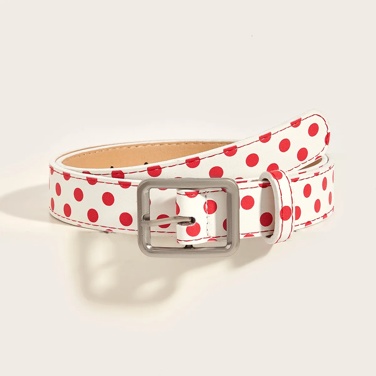 Trendige Vintage Polka Dot Damengürtel Y2K Mädchen Dornschließen-Gürtel Taillengürtel Jeansgürtel PU-Leder Taillenriemen Geschenk – Detail 8