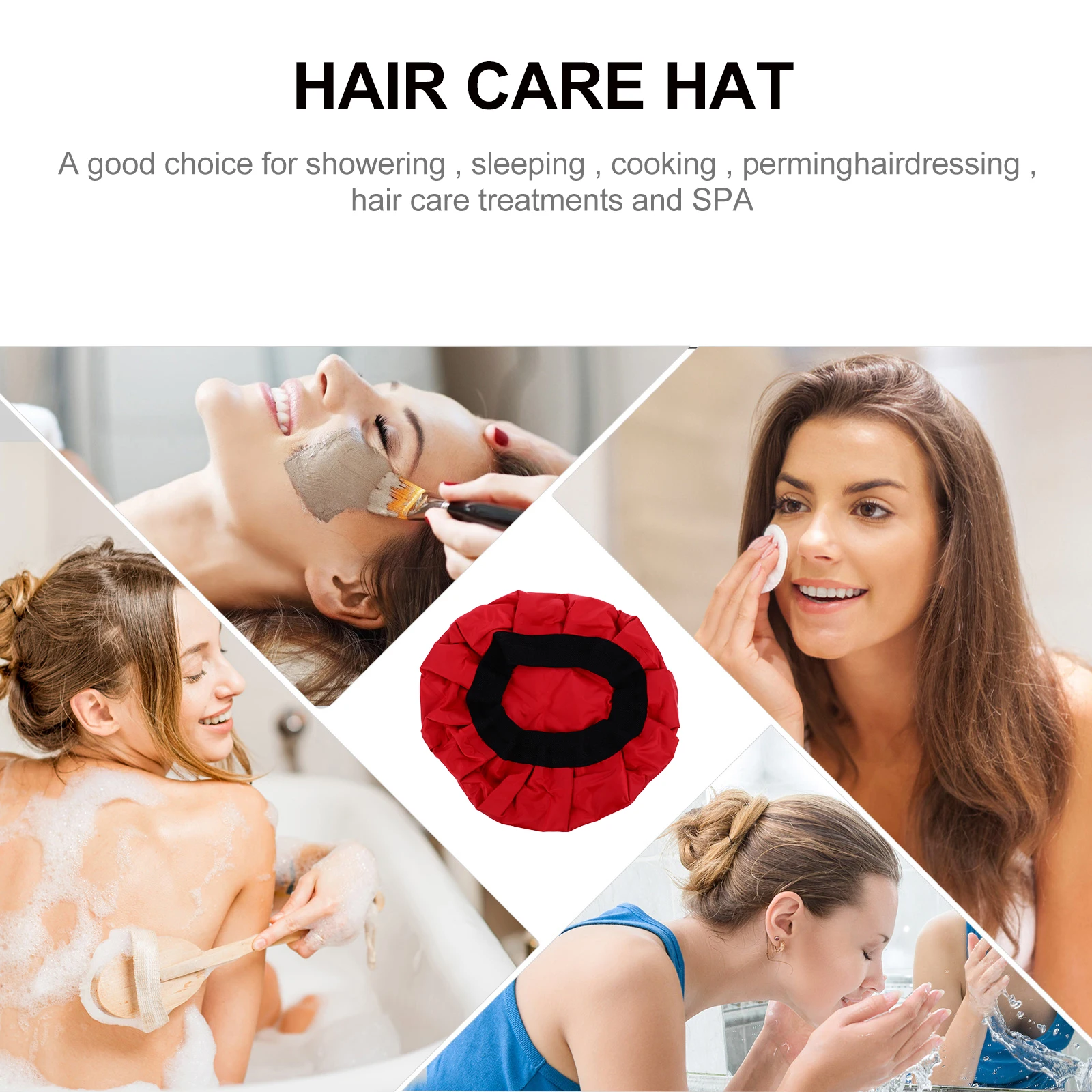 

Heated Baked Oil Cap Deep Conditioning Hair Care Hat Microwavable Gel Built Relax Follicles Soft Snug Efficient