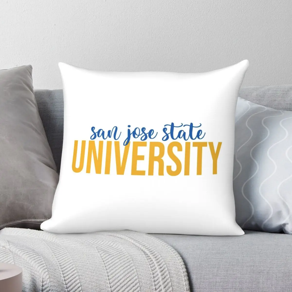 Sjsu Tall And Cursive Pillowcase Polyester Linen Velvet Creative Zip Decor Pillow Case Sofa Cushion Cover Wholesale