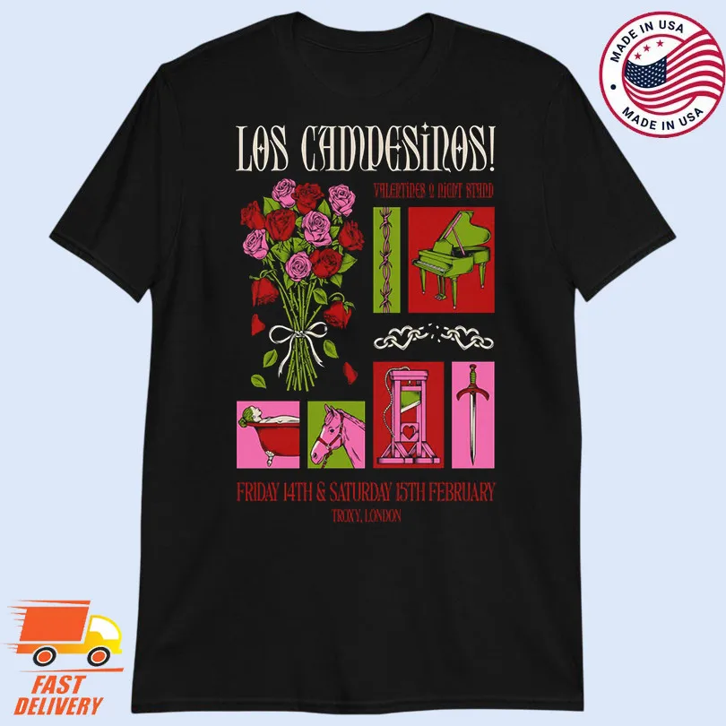 تي شيرت Vtg Los Campesinos UK Tour ملصق الكل إلى 2f953 جولة موسيقية تي شيرت باند ميرش جرافيك تي شيرت للجنسين #1