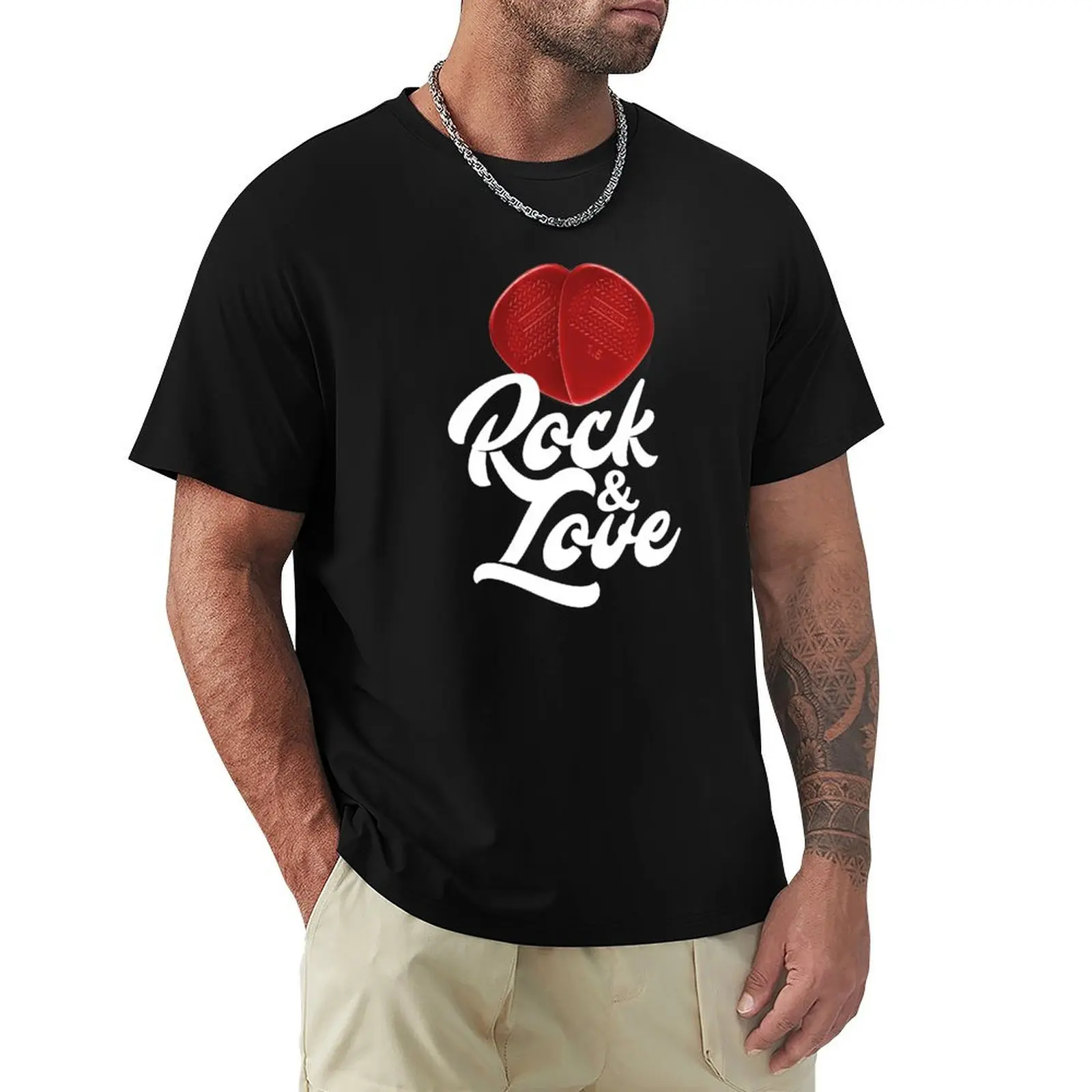 

Rock & love T-Shirt Sweat Absorbing Sports Tee Shirt