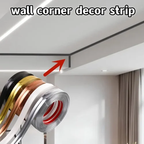 Cinta decorativa de pared de fondo, Protector de esquina de pared, moldura, pegatina embellecedora de estilo, tira embellecedora de puerta y ventana, parachoques de borde de muebles