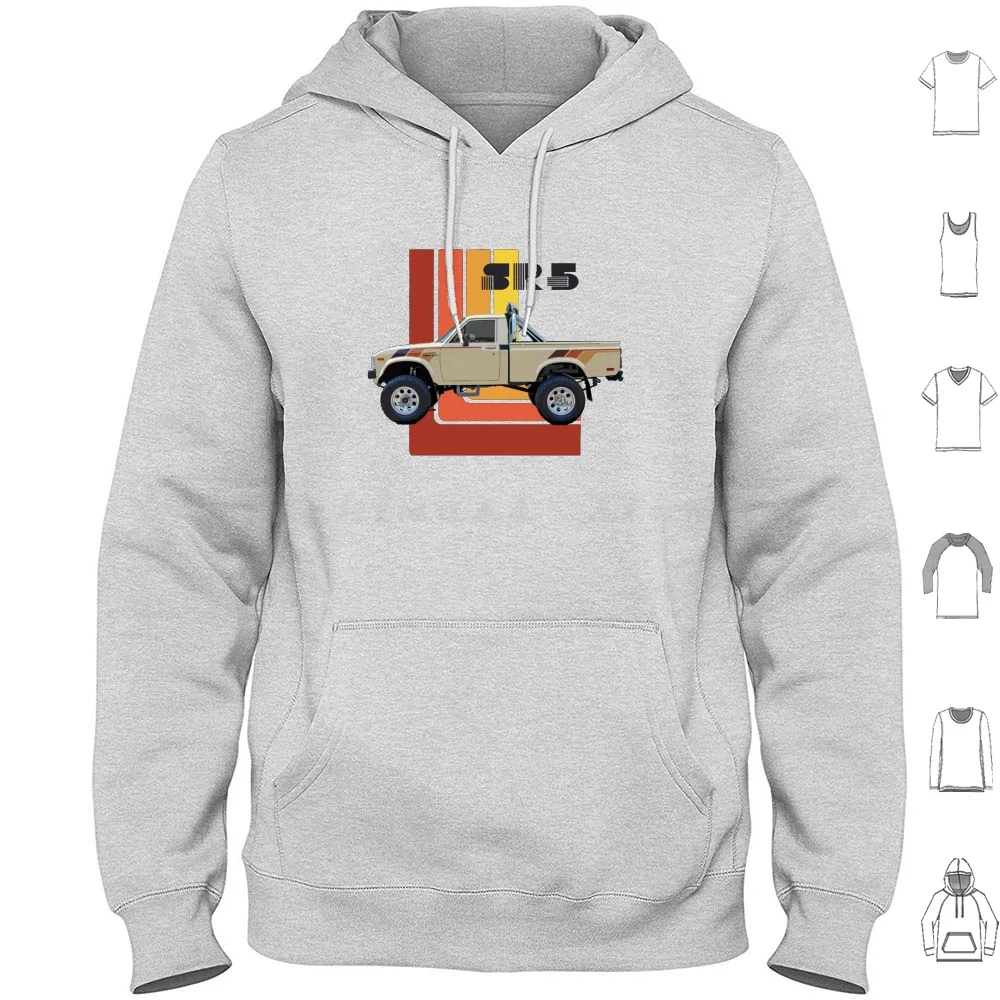 1983 Sr5 4x4 Pickup Truck Hoodies Long Sleeve Hilux Truck Vehicle Jdm Retro Pickup Pickup Truck Vintage Truck