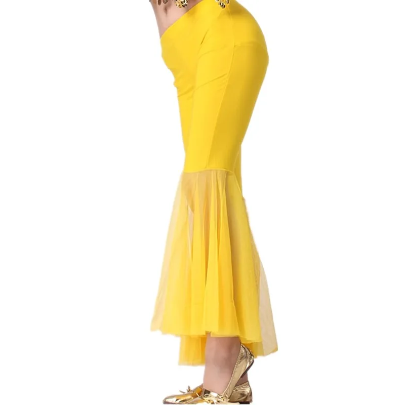 أزياء الرقص الشرقي المخصصة سراويل ممارسة الرقص الهندي الشبكية أزياء أداء الرقص الشرقي سراويل نسائية على شكل جرس