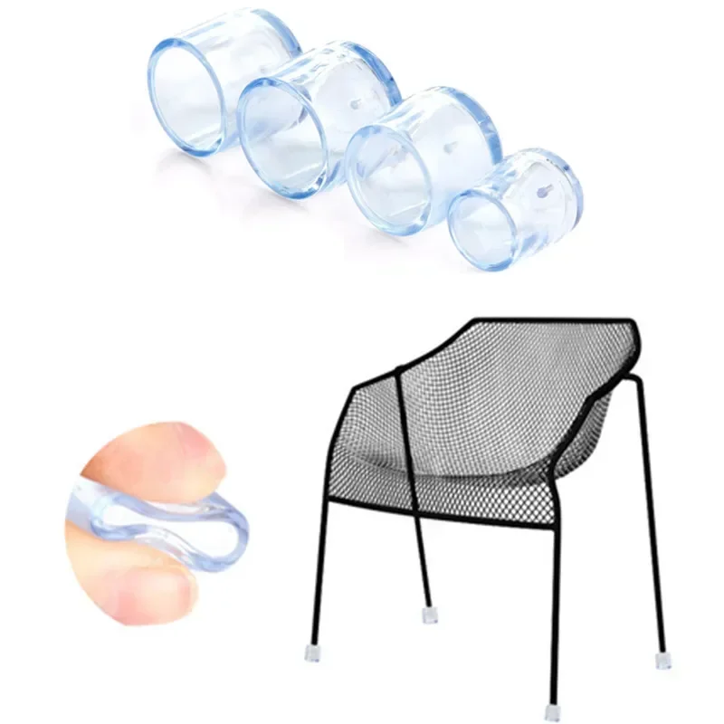 11 Sizes PVC Chair Table Leg Floor Protector Foot Cover Transparent Black Non-slip Furniture Floor Protector Pads Round Square