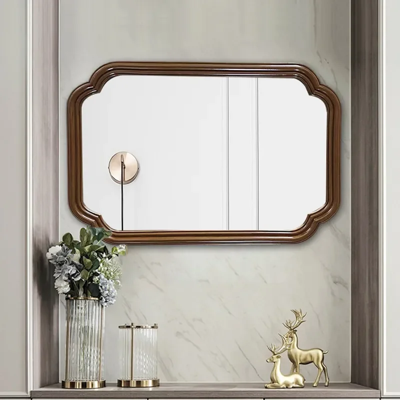 New Chinese Style Wall Mounted Decorative Mirror Simple Creative Bathroom Vanity Mirror American Style Wall Hanging Mirror