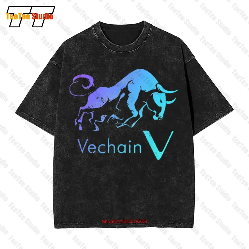 Vechain In A Bullrun! Vet Crypto Blockchain Technology Token Vintage Oversized T-Shirt 5MRA